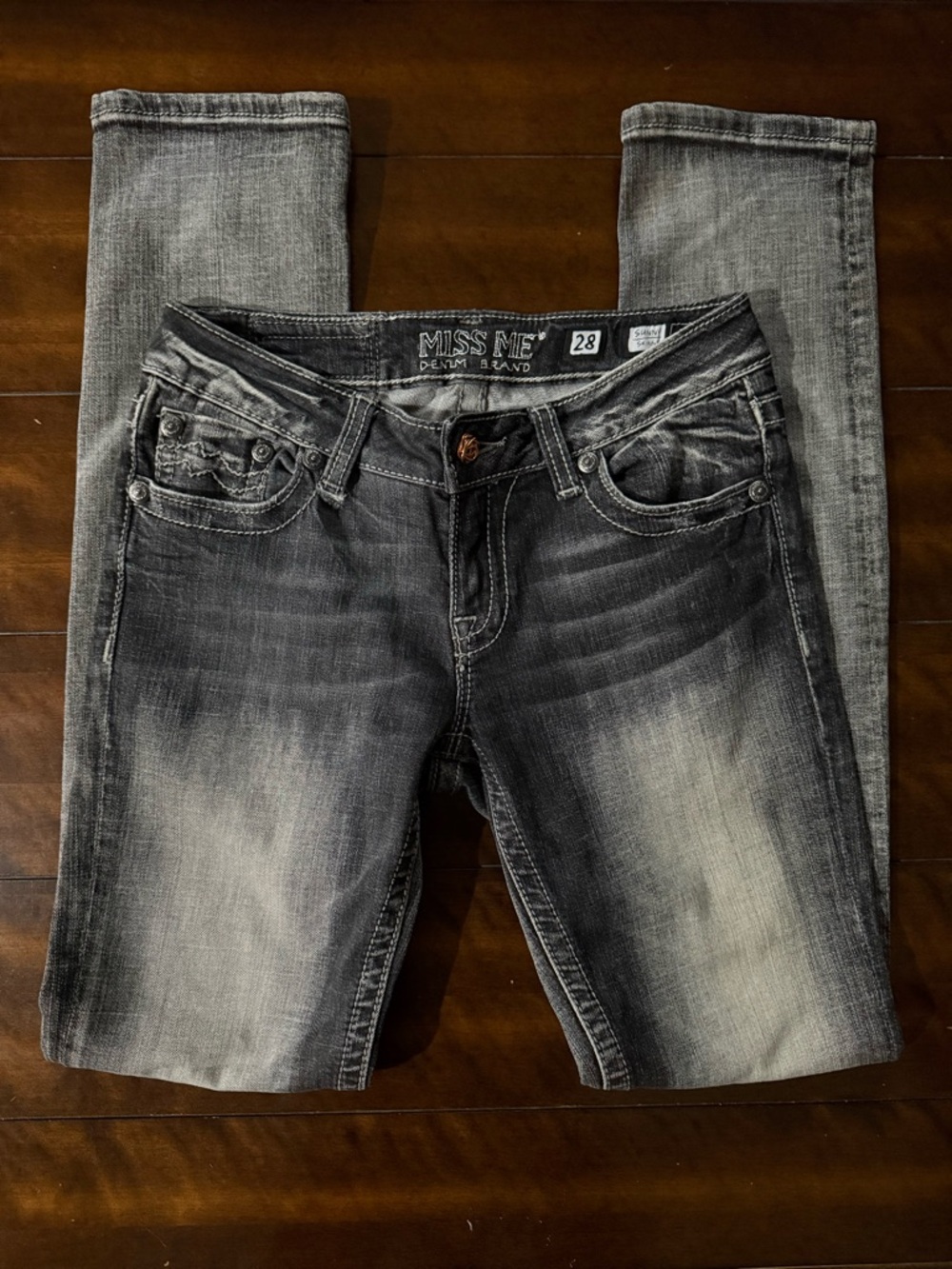 Miss Me Y2K Gray Faded Skinny Jeans